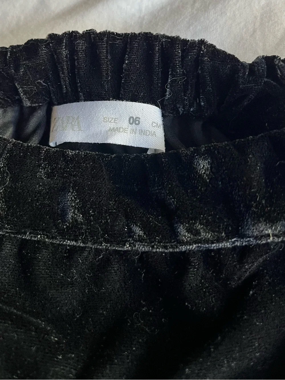 Zara Black Velvet Skirt with Crystal Floral Embellishment
